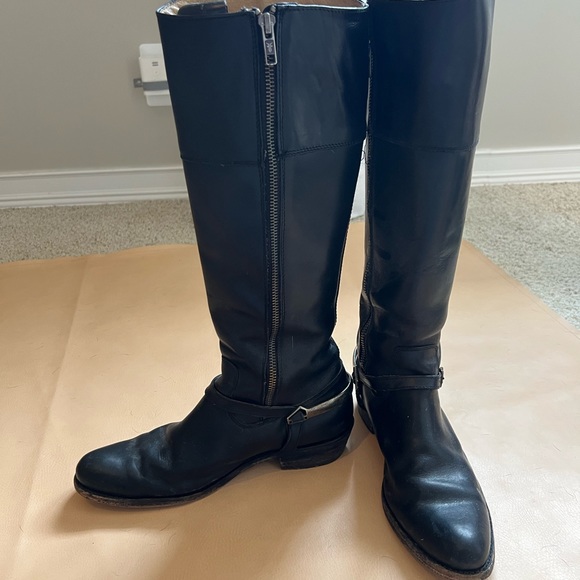 Frye Knee High Lindsey Spur Riding Western Cowboy Style Boots Women Size 7.5 - Picture 2 of 6